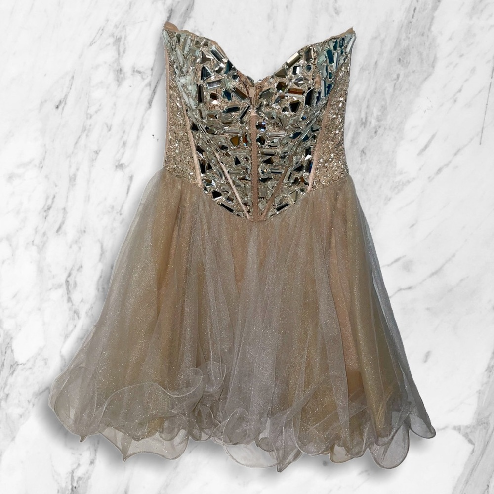 Sherri Hill Beaded Corset Bodice Dress